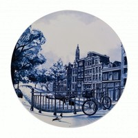 Heinen Delftware Delfts blauw bord grachtengordel - Amsterdam