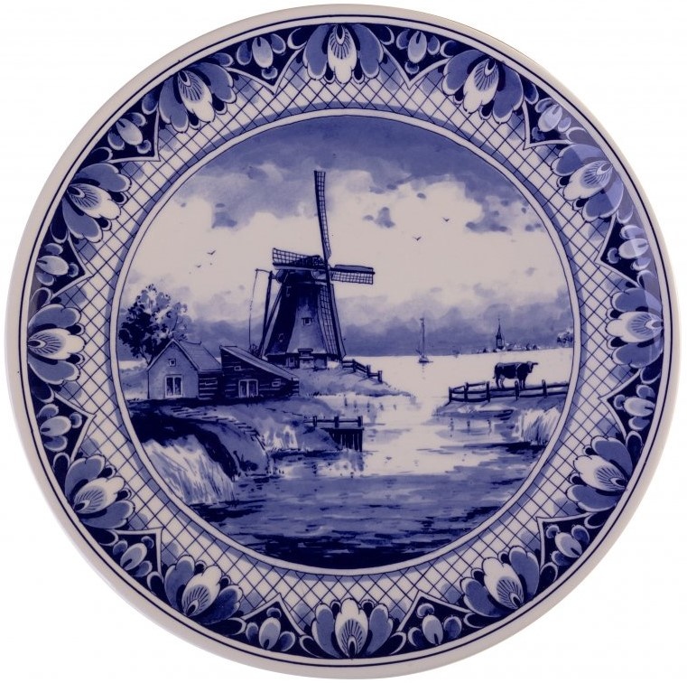 Dapperheid Raadplegen een vergoeding Originele Delfts blauwe borden - Delfts blauw - Wandbord - Traditioneel  molenlandschap - Typisch Hollands.