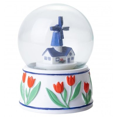Heinen Delftware Snow Globe Mill - Delft Blue