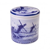 Heinen Delftware Delft blue storage jar - Mill landscape 13 cm