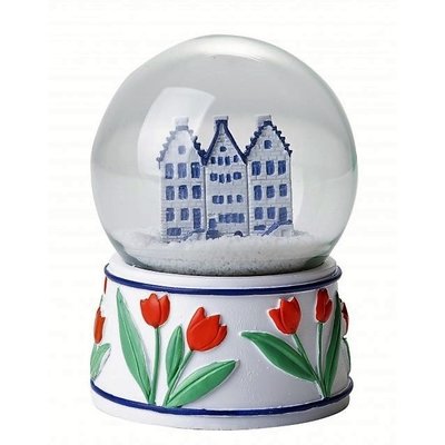 Heinen Delftware Schneekugel-Fassaden-Häuser - Delfter Blau