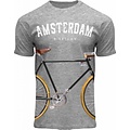 Holland fashion T-Shirt Holland - Grijs - Amsterdam - Fiets