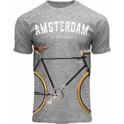 Holland fashion T-Shirt Holland - Grau - Amsterdam - Fahrrad