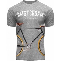 Fox Originals T-Shirt Holland - Grijs - Amsterdam - Fiets