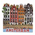 Typisch Hollands Magneet MDF 4 huizen Amsterdam