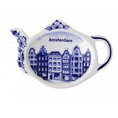 Heinen Delftware Theezakjeshouder - Delfts blauw ( Amsterdam )