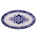 Heinen Delftware Delfts blauwe schaal met bloemdecoratie