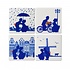 Heinen Delfts blauw Luxury coasters - Earthenware - Dutch kissing couple
