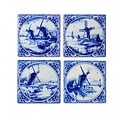 Heinen Delftware Luxe onderzetters - Aardewerk - Molens - Delfts blauw