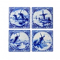 Heinen Delftware Luxus-Untersetzer - Keramik - Mühlen - Delfter Blau