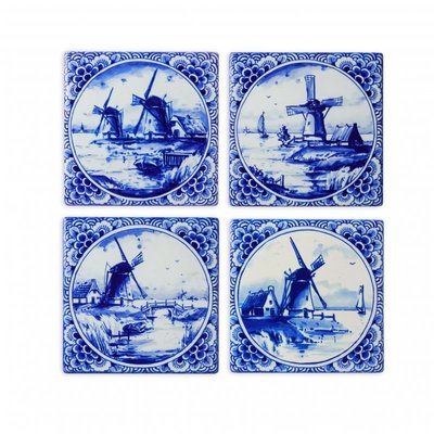 Heinen Delftware Luxury coasters - Pottery - Mills - Delft blue