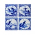 Heinen Delfts blauw Luxury coasters - Earthenware - Mills - Delft blue
