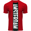 Holland fashion T-Shirt - Red-Black Amsterdam - Vertical Cut