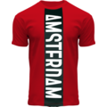 Holland fashion T-Shirt - Rood- Zwart Amsterdam - Vertical Cut