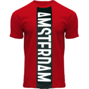 Holland fashion T-Shirt - Rood- Zwart Amsterdam - Vertical Cut