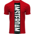 Holland fashion T-Shirt - Rood- Zwart Amsterdam - Vertical Cut