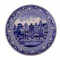 Heinen Delftware Delfter Blau - Wandplatte - Amsterdamer Grachtengürtel. Durchmesser 20cm