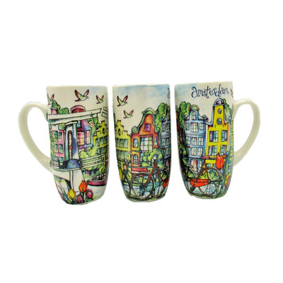 Typisch Hollands Gift set of 3 coffee cups - Amsterdam