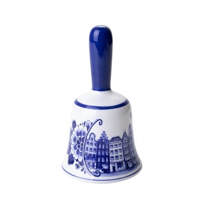 Heinen Delfts blauw  Large table bell canal houses - Delft blue