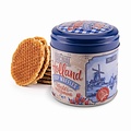 Typisch Hollands Stroopwafels in nogstalgisch - Delfts -blauw ruitjes blik - Holland