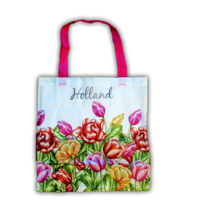 Typisch Hollands Tas - opvouwbaar - Multicolor tulpen