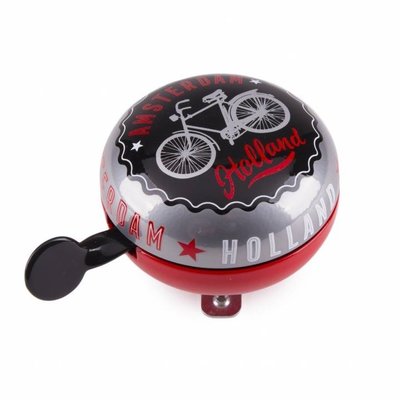 Typisch Hollands Old-fashioned Ding-Dong bicycle bell bike city - Amsterdam Holland black/red
