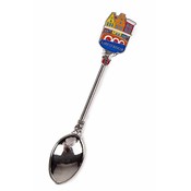 Typisch Hollands Teaspoon with color canals Amsterdam shiny silver