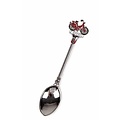 Typisch Hollands Teaspoon with color bicycle red Amsterdam shiny silver