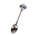 Typisch Hollands Teaspoon with color bicycle blue Holland shiny silver