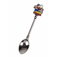 Typisch Hollands Teelöffel mit farbigem Kusspaar, Holland, glänzend silber