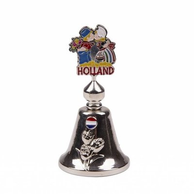 Typisch Hollands Tischglocke Farbe küssendes Paar glänzend silber