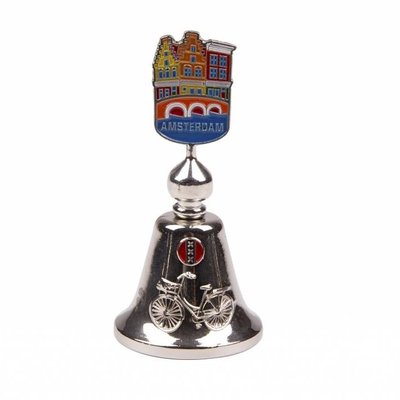 Typisch Hollands Tafelbel kleur huisjes Amsterdam shiny zilver