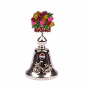 Typisch Hollands Table bell color tulips Holland shiny silver.