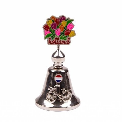 Typisch Hollands Table bell color tulips Holland shiny silver.