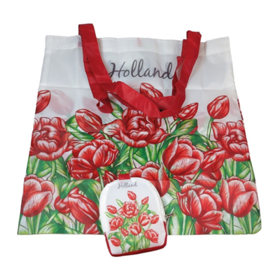 Typisch Hollands Bag - Foldable - Tulips - Red