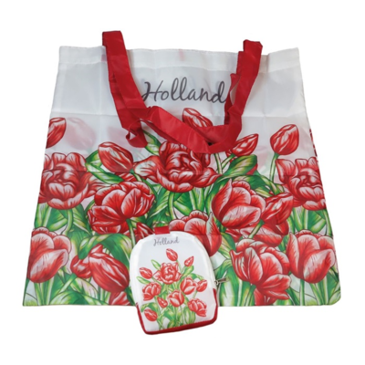 Typisch Hollands Tas - Opvouwbaar  - Tulpen - Rood