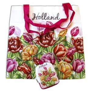 Typisch Hollands Tas - opvouwbaar - Multicolor tulpen