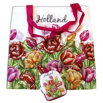 Typisch Hollands Tasche - faltbar - Mehrfarbige Tulpen