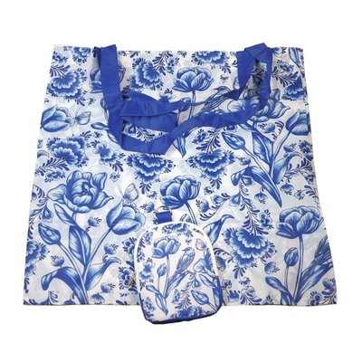 Typisch Hollands Bag - Foldable Delft blue - Tulips