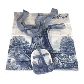 TTD Gifts Nylon Tas - Opvouwbaar -Delfts blauw