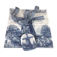 TTD Gifts Nylon Bag - Foldable - Delft Blue
