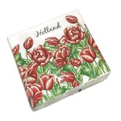 Typisch Hollands Holland servetten met rode Tulpen