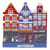Typisch Hollands Magnet Delfter Blau-Pfannkuchen-Bikeshop