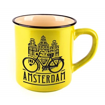 Typisch Hollands Retro große Campus-Tasse - Fahrrad Amsterdam