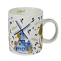 Typisch Hollands Holland coffee-tea mug - Tulips and mill decoration - gold-blue