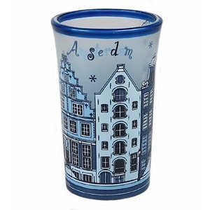 TTD Gifts Shotglas - Amsterdam Delfts Blauw - Gevelhuisjes