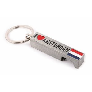 Matix Sleutelhanger opener I love Amsterdam tin