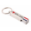 Typisch Hollands Sleutelhanger opener I love Holland zilver