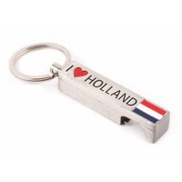 Typisch Hollands Sleutelhanger opener I love Holland zilver