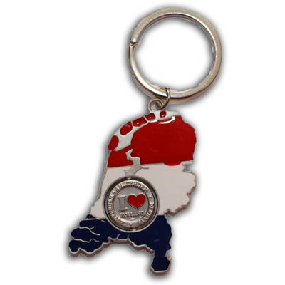 Typisch Hollands Keyring the Netherlands - Silver color